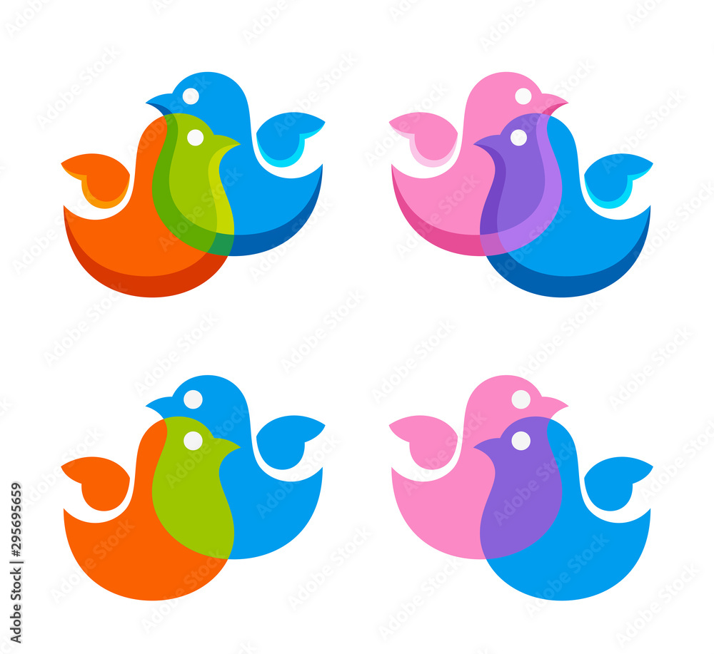 Obraz premium Bird logo set on a white background