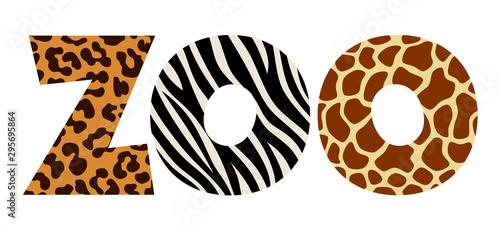 Animal letters zoo on a white background