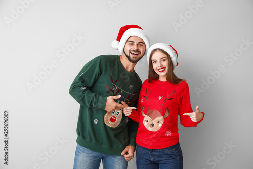 Happy young couple in Chris...