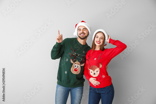 Happy young couple in Chris...