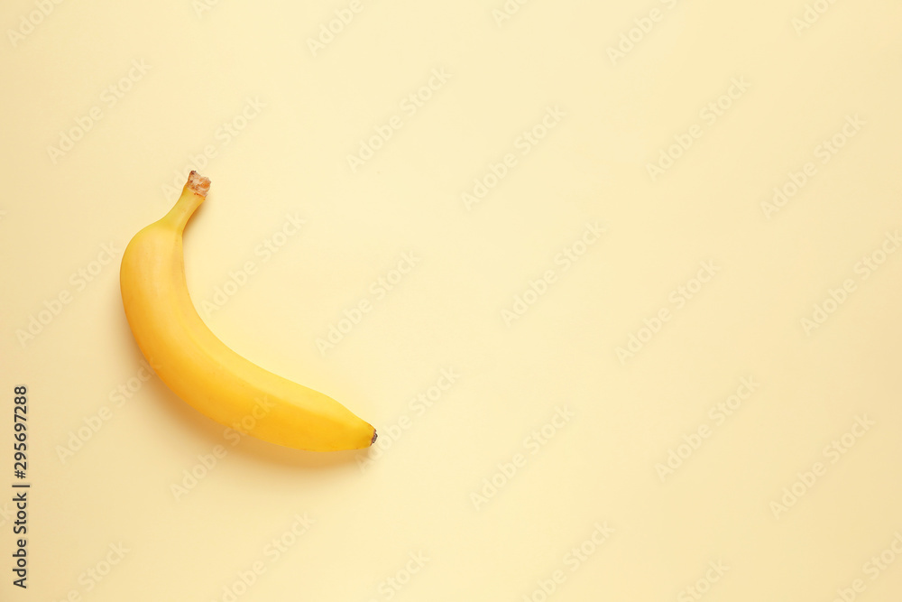 Ripe banana on color background Ripe banana on color background