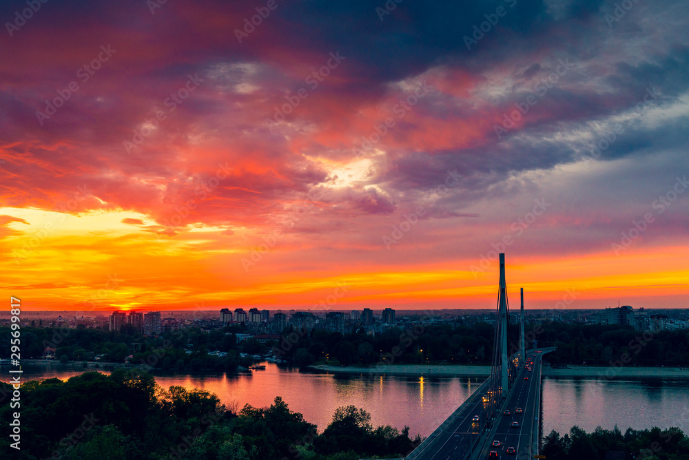 sunset over Danube