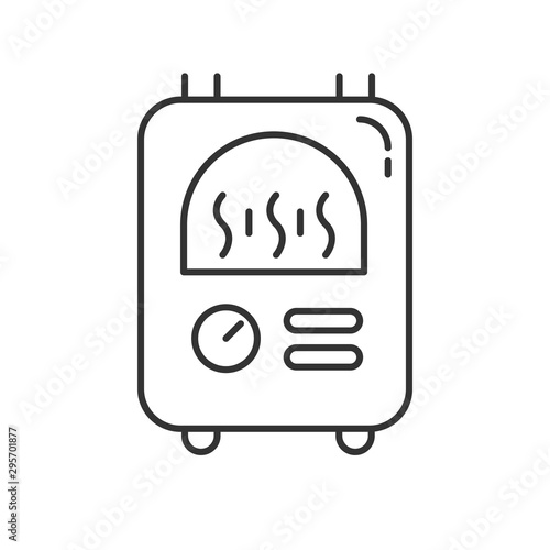 Central heating linear icon. Utility service. Building heat equipment. Thin line contour symbols. Isolated vector outline illustration. Editable stroke