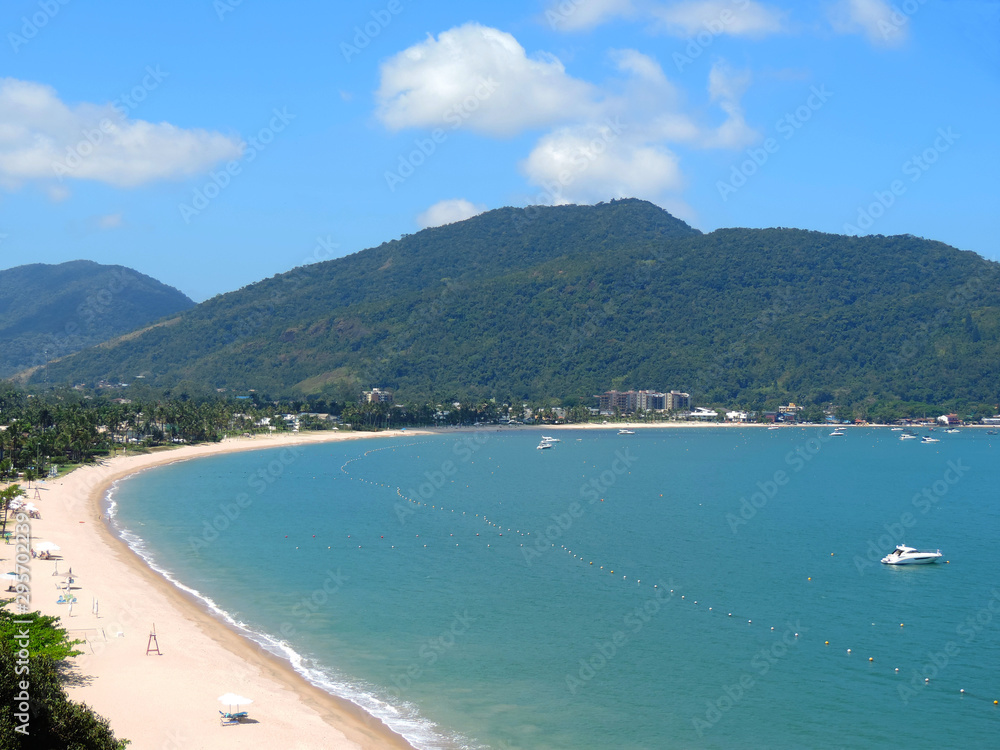 The Tabatinga Beach landscape in Caraguatatuba city, Sao Paulo State, Brazil