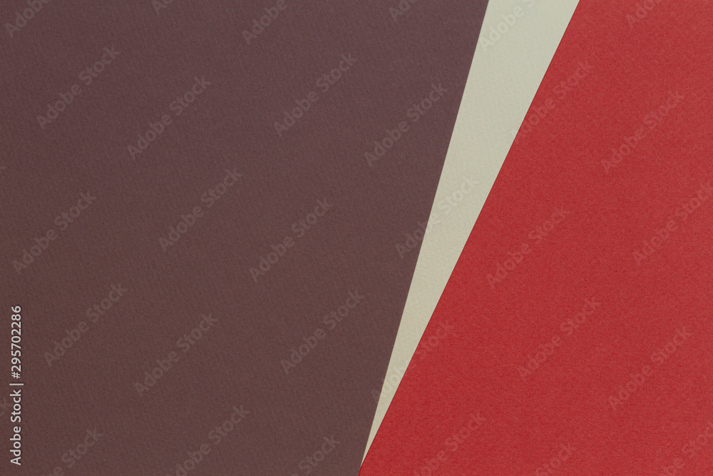 Color papers geometry composition banner background with beige, red brown and dark brown tones