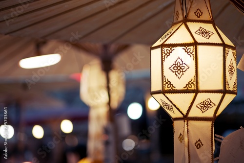 Quadro su tela Yi peng or Lanna chrome, Northern style of Thai hanging light laterns lamp
