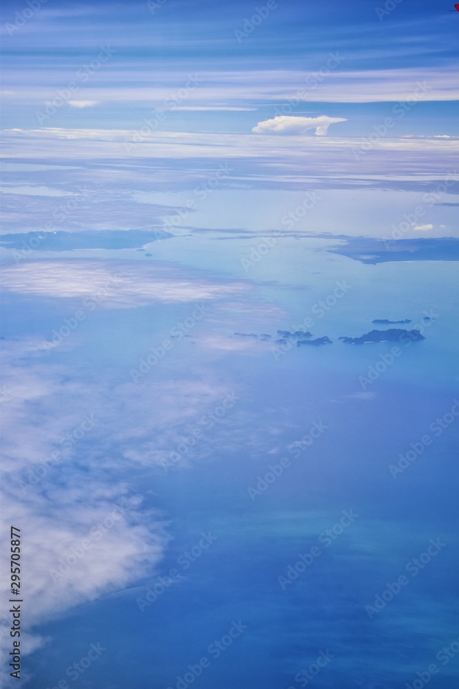 Fototapeta premium Phuket Thailand aerial drone bird's eye view photo of tropical sea, Indian Ocean, coast with Beautiful island south of Bangkok in the Andaman Sea, near the Strait of Malacca. Asia. 