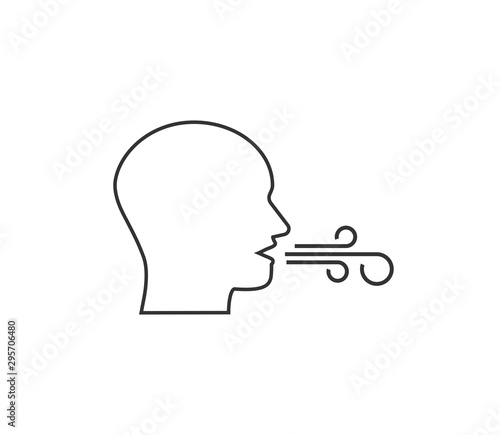 Breath, breathing icon. Vector illustration, flat design.
