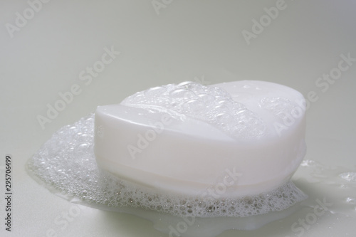 Nice white soap bar with foam