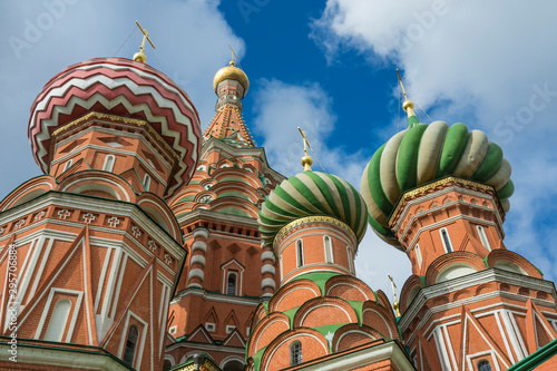 Detail of St Basils Cathedral in Moscow.