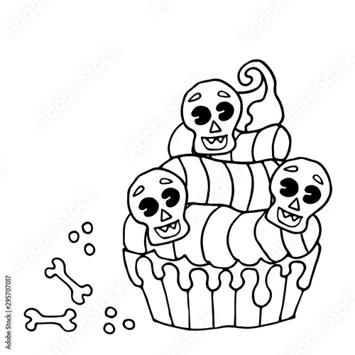 Halloween coloring page  line art Helloween isolated on the white background