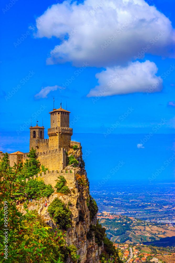 Scenic view of the Guaita Fortress (Prima Torre or La Rocca), San Marino
