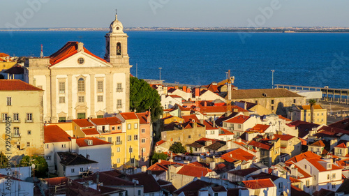 View of the city from the Portas do Sol, one of the most beautiful Miradouro (Point of view) in Lisbon.