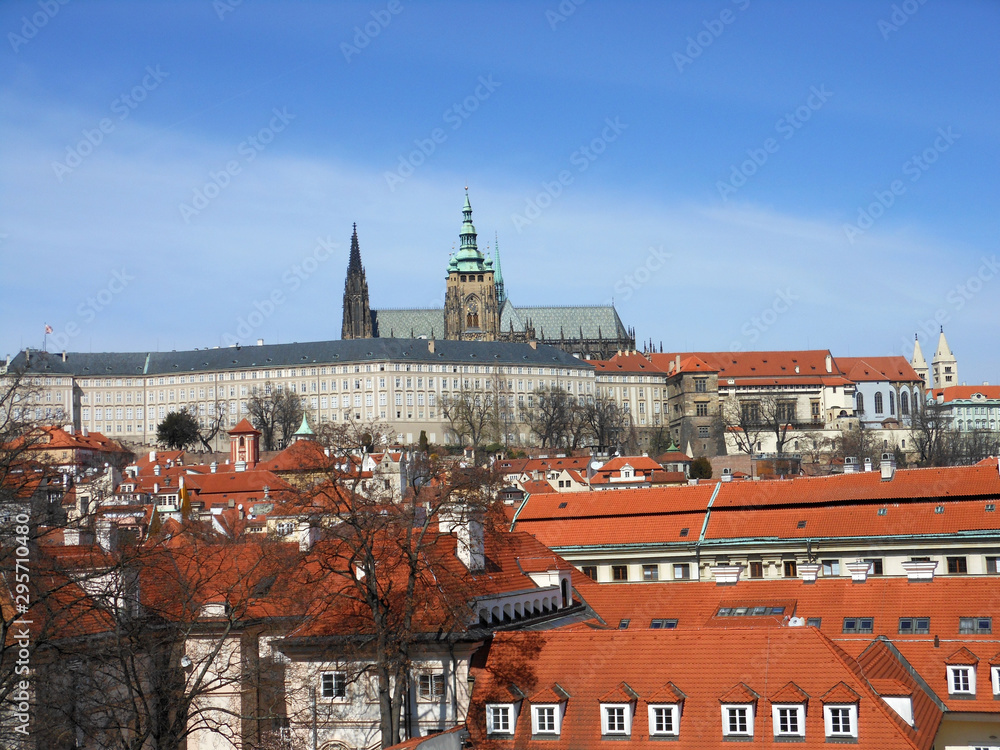 Obraz premium Burgn in Prag in Tschechien mit Blick auf Stadt