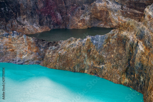 Two level lakes at Kelimutu volcano, Flores, IDN