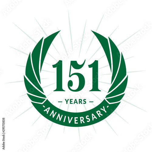 151st years anniversary celebration design. One hundred and fifty-one years logotype. Vector and illustration.