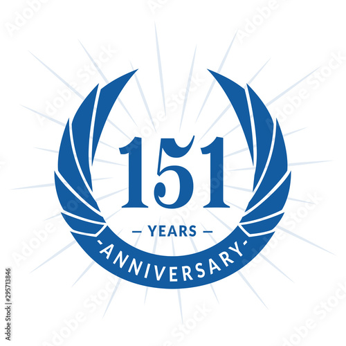 151st years anniversary celebration design. One hundred and fifty-one years logotype. Vector and illustration.