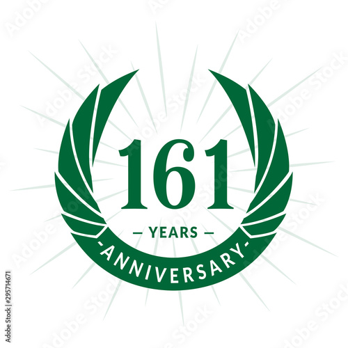 161st years anniversary celebration design. One hundred and sixty-one years logotype. Vector and illustration.
