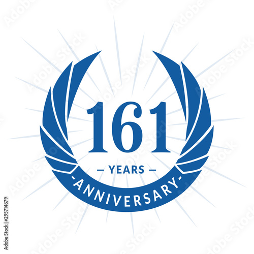 161st years anniversary celebration design. One hundred and sixty-one years logotype. Vector and illustration.
