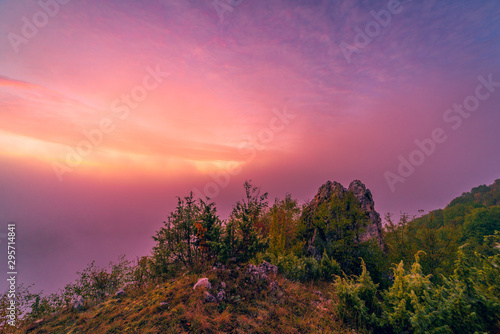 sunset in the mountains