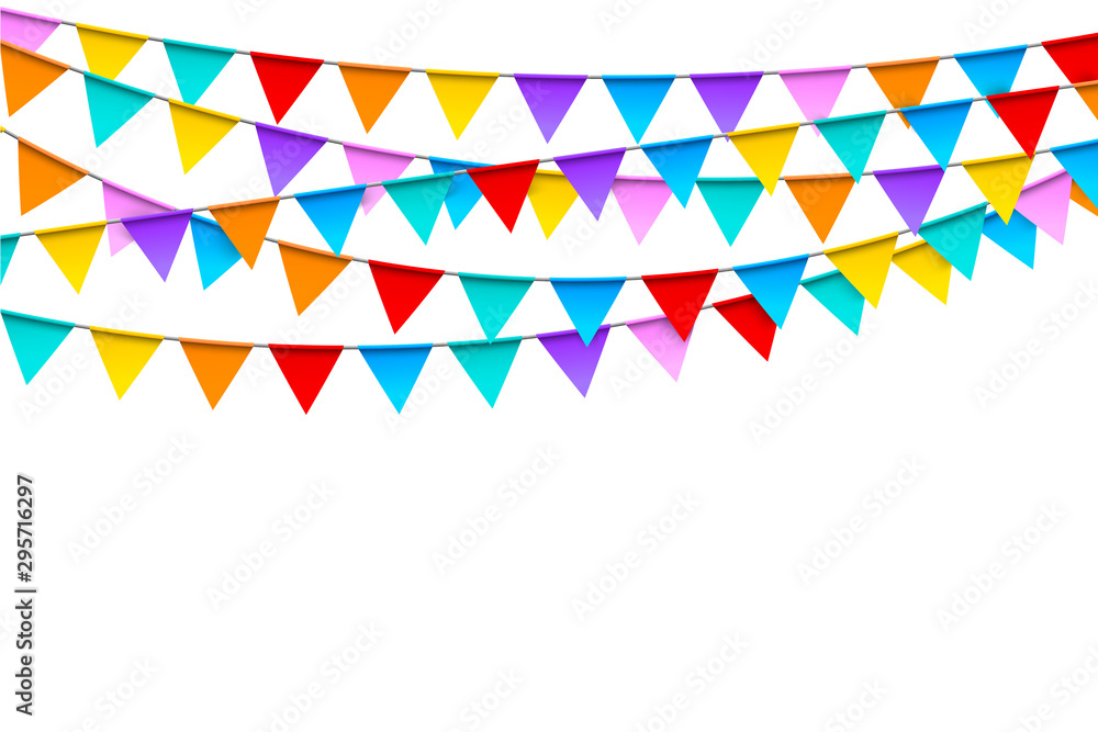 Carnival garlands with colorful flags festive template Carnival garlands with colorful flags festive template