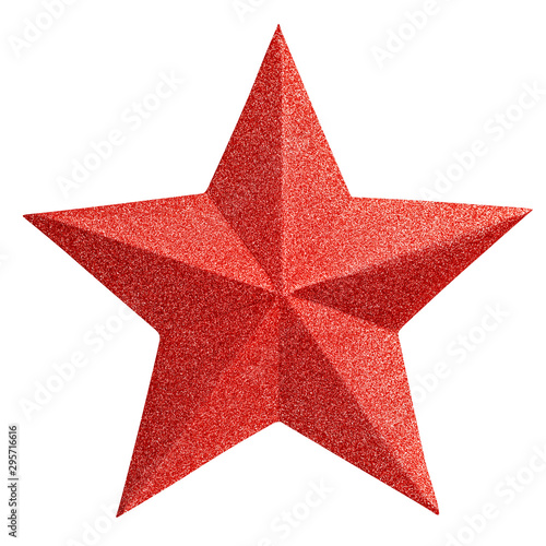 Принти на полотні Christmas red star isolated on white background