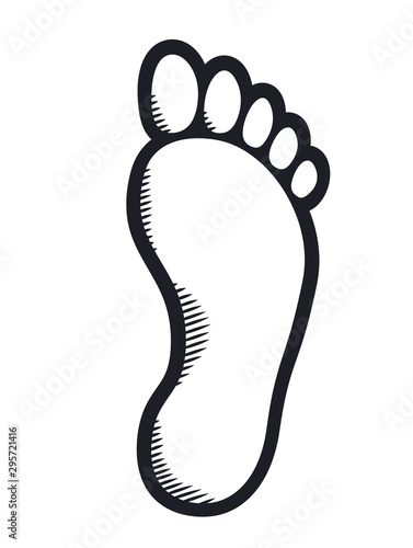 Foot barefoot sole imprint hatching icon