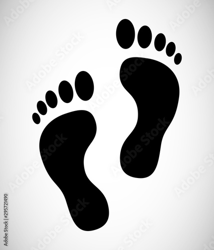 Human foot barefoot sole imprint icon