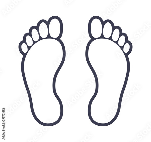 Human foot footprint outline icon