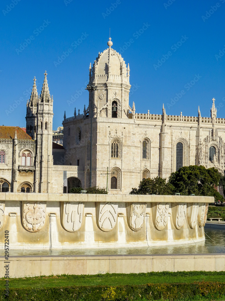 Jeronimos Monastery in Lisbon  - the most grandiose monument to late-Manueline Portuguese style architecture,  and Church of Santa Maria of Belem in Lisbon, Portugal