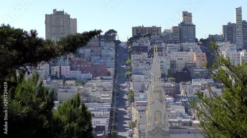 View of Greenwich Street as seen from Telegraph Hill in San Francisco, California, circa October 2018 photo