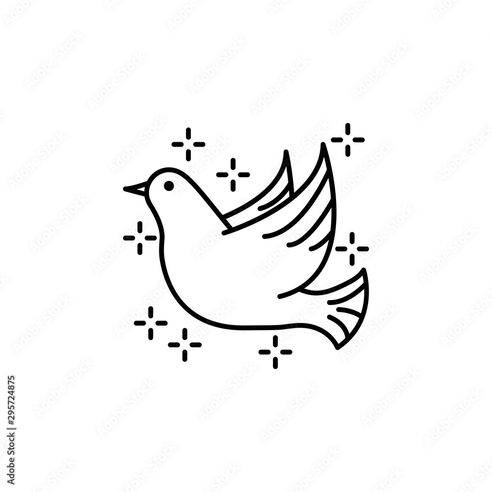 Obraz premium Christianity holy ghost dove icon. Element of christianity icon