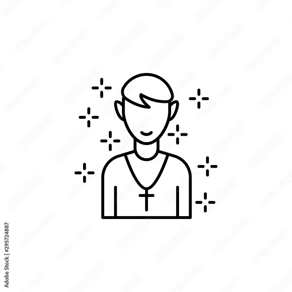 Christianity priest man cross icon. Element of christianity icon Christianity priest man cross icon. Element of christianity icon