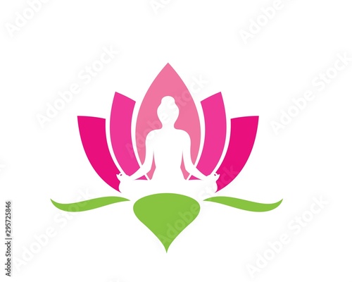Meditation logo template vector icon