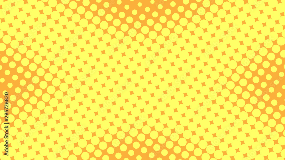 Yellow and orange pop art background in retro comic style with halftone dots design, vector illustration eps10 Yellow and orange pop art background in retro comic style with halftone dots design, vector illustration eps10