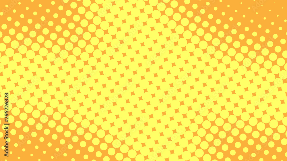Yellow and orange pop art background in retro comic style with halftone dotted design, vector illustration eps10 Yellow and orange pop art background in retro comic style with halftone dotted design, vector illustration eps10
