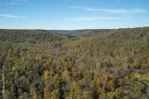Breathtaking view from the sky walk at the Kinzua Bridge State Park located in Pennsylvania.