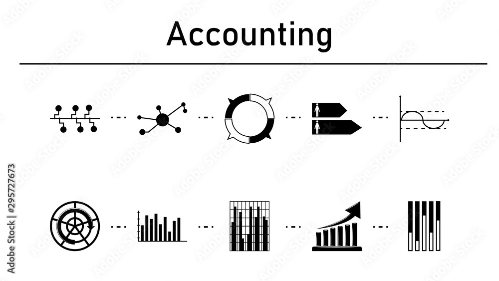Obraz premium Accounting simple concept icons set.