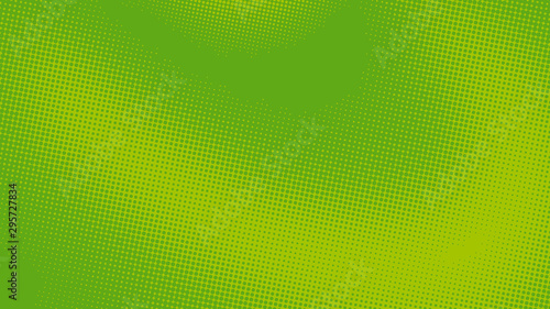 Green pop art background with halftone dots desing in retro comic style