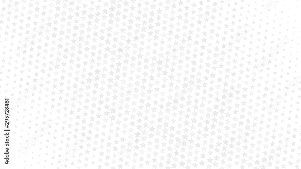 Abstract halftone gradient background of small stars, gray on white
