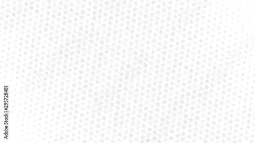 Abstract halftone gradient background of small stars, gray on white