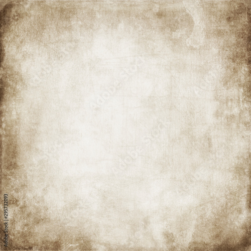 Grunge background, old paper texture, vintage, retro, brown, white, for text, rough, spots, streaks, frame