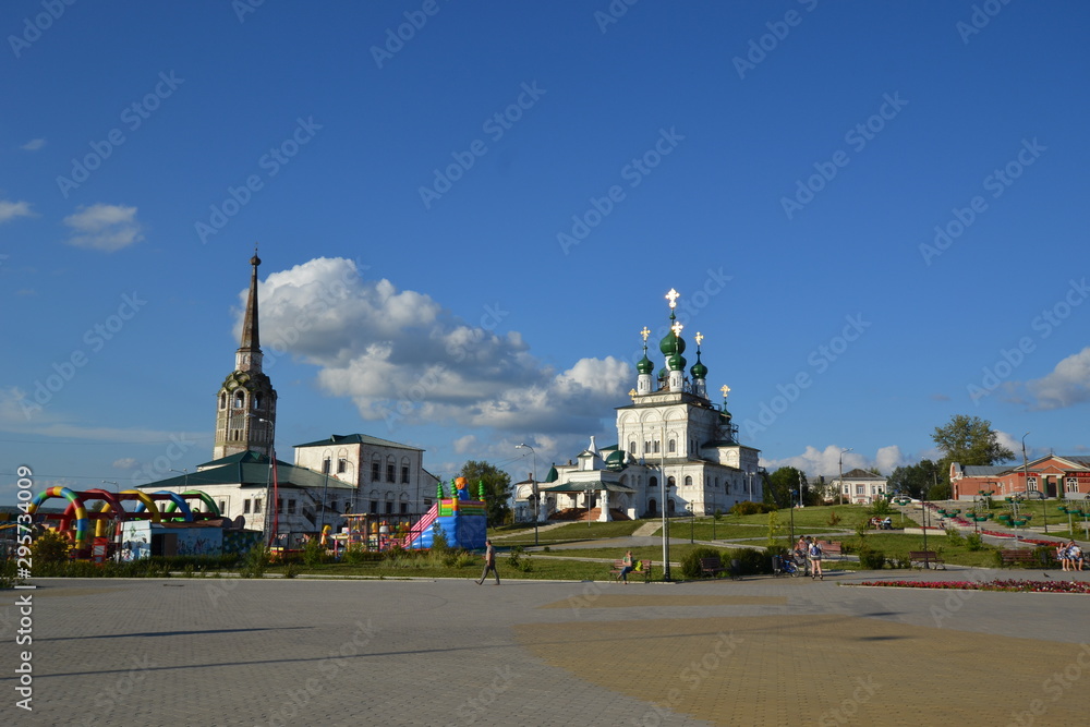 view of Cathedral Square and the historic center of Solikamsk