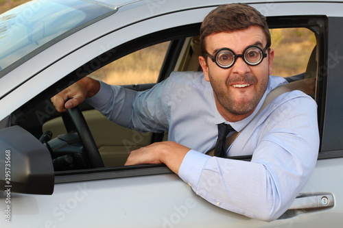 Dangerous driver with vision problems 