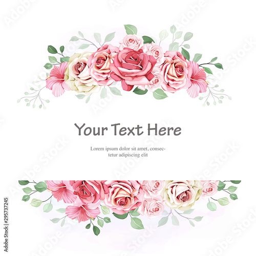 beautiful wedding card floral wreath template