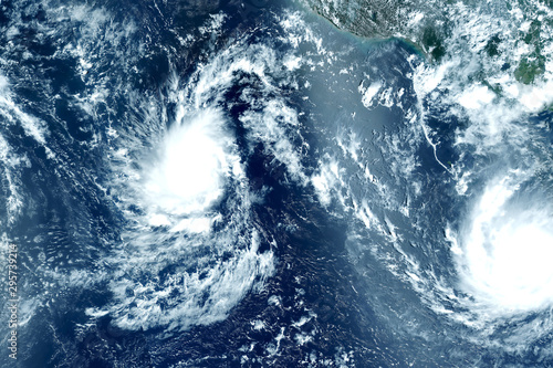 Atmospheric cyclone from space. Elements of this image were furnished by NASA.