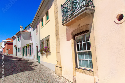 Portugal, Scenic streets of coastal resort town of Cascais in historic city center