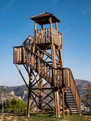  wooden fire watch tower in alcoy