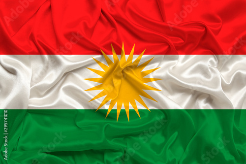 Foto beautiful photo of the colored national flag of the modern state of Kurdistan on