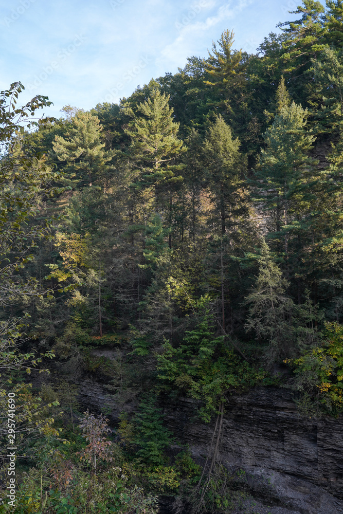 View of the mountains at the Letchworth State Park in New York. View of the mountains at the Letchworth State Park in New York.